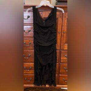 Black Women's Ruched Sheath Dress